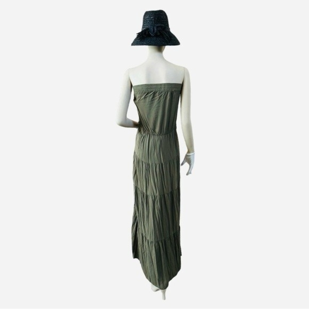 AMASOO Military Green Off Shoulder Tiered Maxi Dress Womens Size 6 NWT - Picture 7 of 10